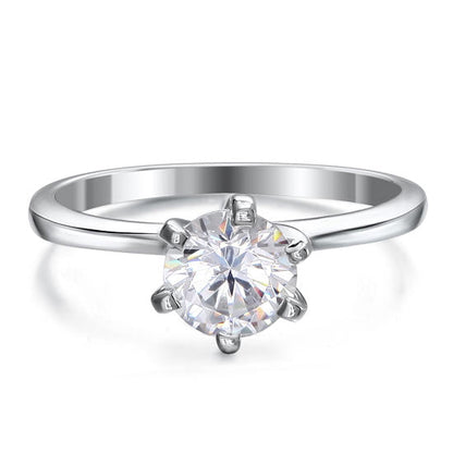 1 Carat Simulated Diamond Engagement Sterling 925 Silver Ring XFR8027