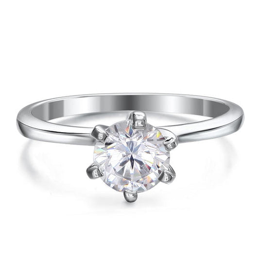 1 Carat Simulated Diamond Engagement Sterling 925 Silver Ring XFR8027