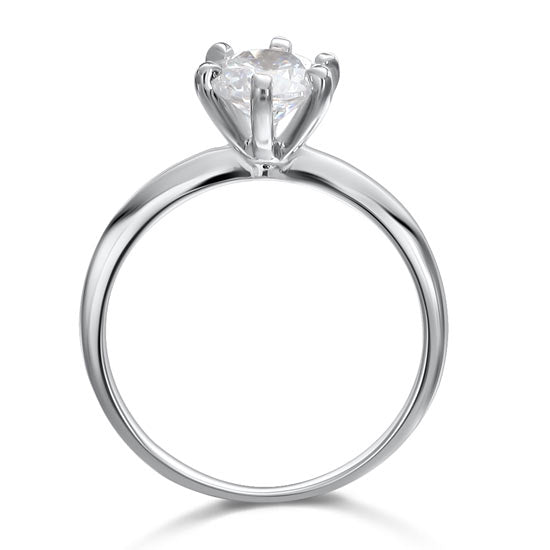 1 Carat Simulated Diamond Engagement Sterling 925 Silver Ring XFR8027