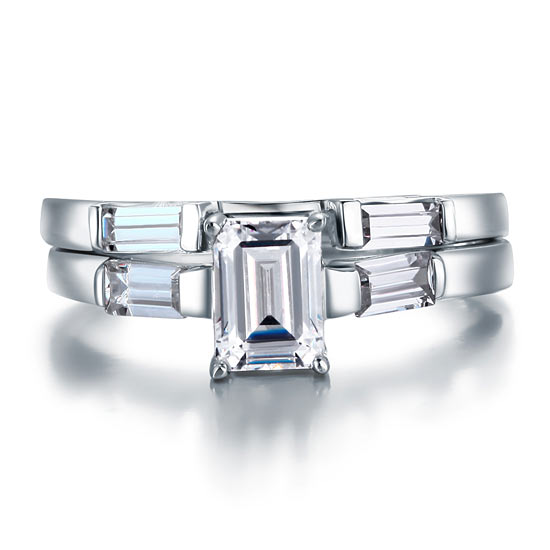 2-Pcs Wedding Band Engagement Ring Set XFR8029