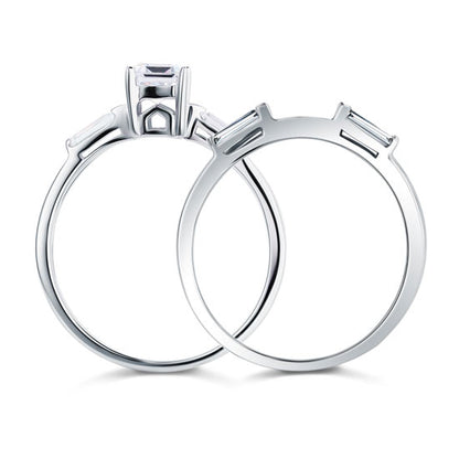 2-Pcs Wedding Band Engagement Ring Set XFR8029