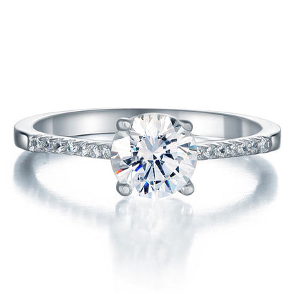Simulated Diamond Sterling 925 Silver Engagement Ring XFR8030