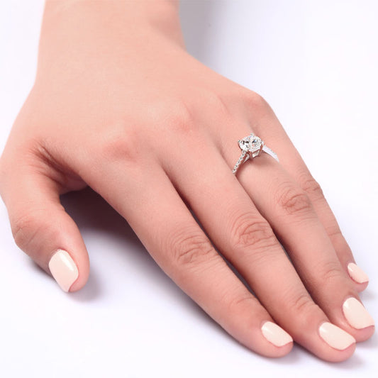 Simulated Diamond Sterling 925 Silver Engagement Ring XFR8030
