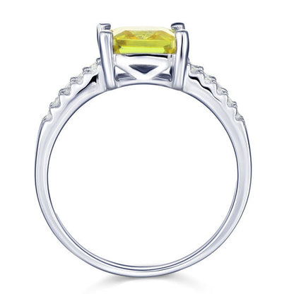 Yellow Canary Color 2 Carat Simulated Diamond Sterling Silver 925 Ring XFR8033