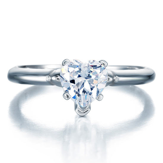 1.5 Carat Heart Cut Simulated Diamond Engagement Sterling 925 Silver Ring XFR8034