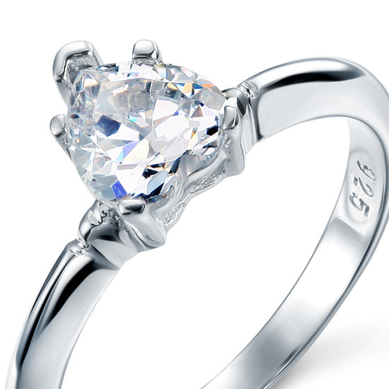 1.5 Carat Heart Cut Simulated Diamond Engagement Sterling 925 Silver Ring XFR8034