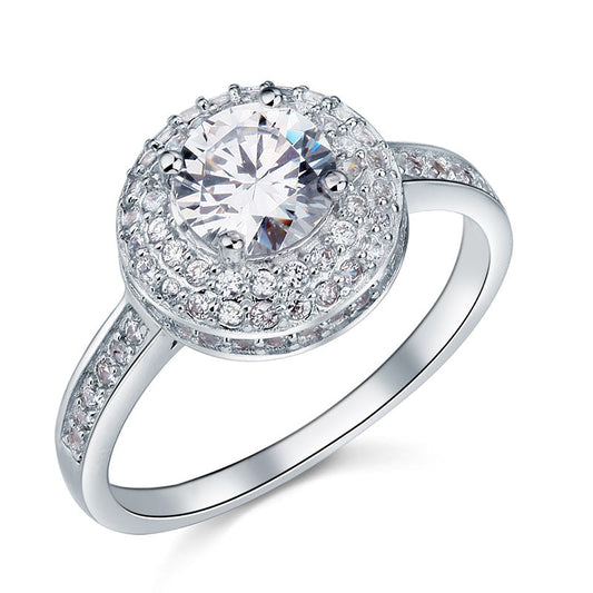 1 Carat Round Cut Simulated Diamond Wedding Engagement Sterling 925 Silver Ring XFR8035