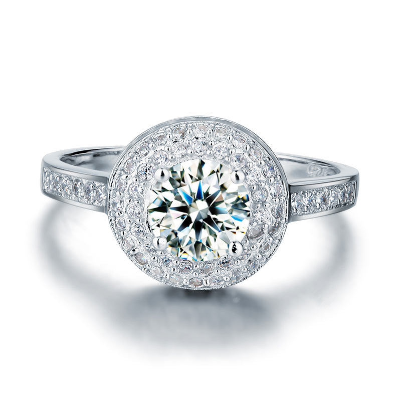 1 Carat Round Cut Simulated Diamond Wedding Engagement Sterling 925 Silver Ring XFR8035