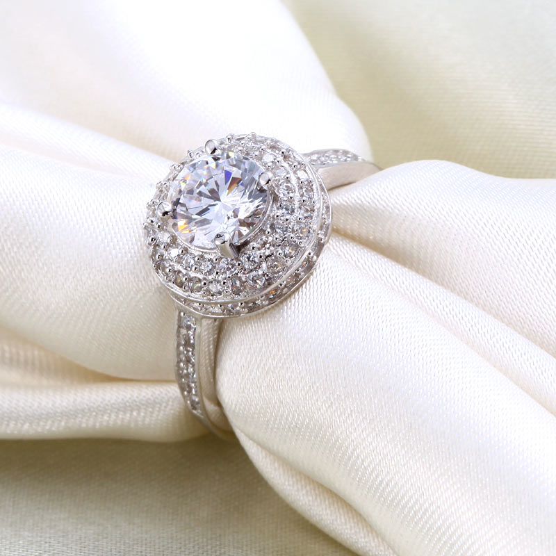 1 Carat Round Cut Simulated Diamond Wedding Engagement Sterling 925 Silver Ring XFR8035