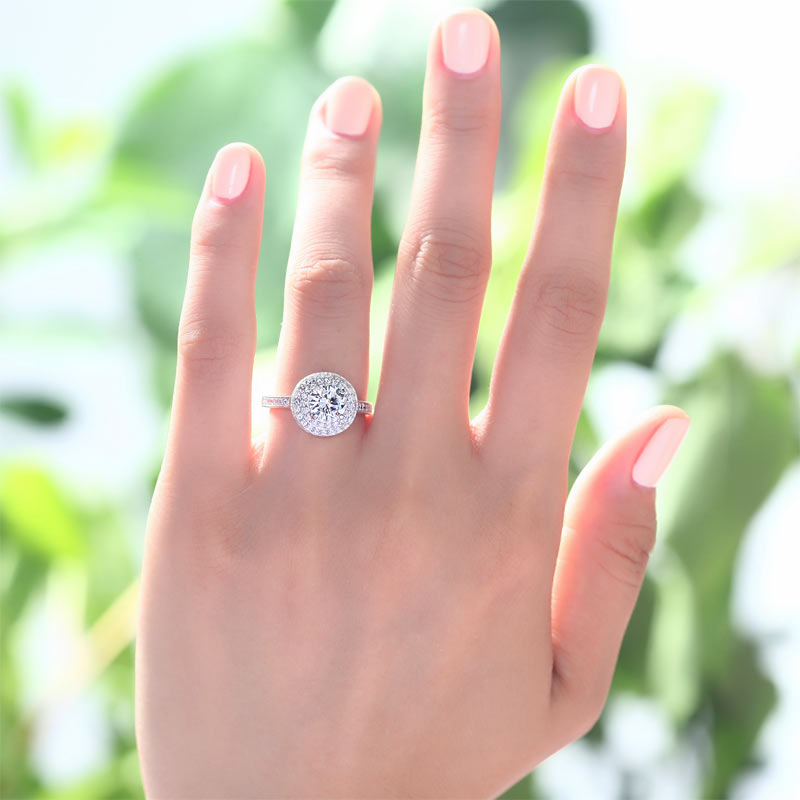 1 Carat Round Cut Simulated Diamond Wedding Engagement Sterling 925 Silver Ring XFR8035