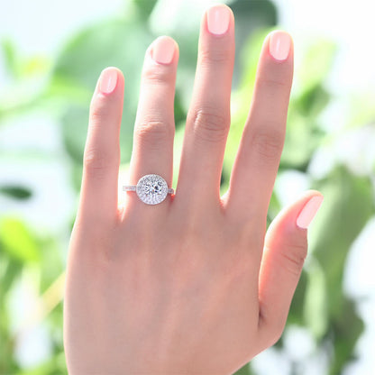 1 Carat Round Cut Simulated Diamond Wedding Engagement Sterling 925 Silver Ring XFR8035