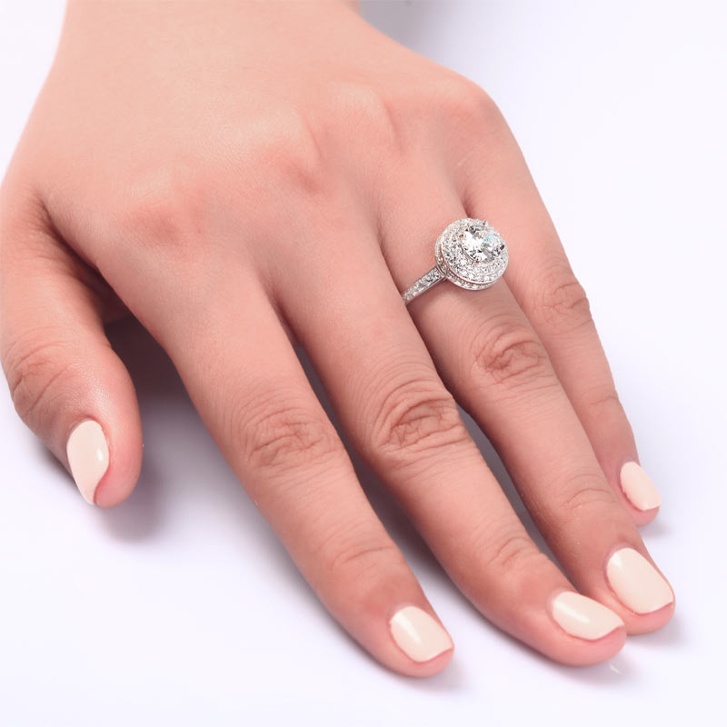 1 Carat Round Cut Simulated Diamond Wedding Engagement Sterling 925 Silver Ring XFR8035