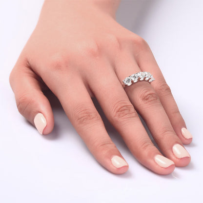 1.25 Carat Five Stone Simulated Diamond Solid Sterling 925 Silver Bridal Ring XFR8039