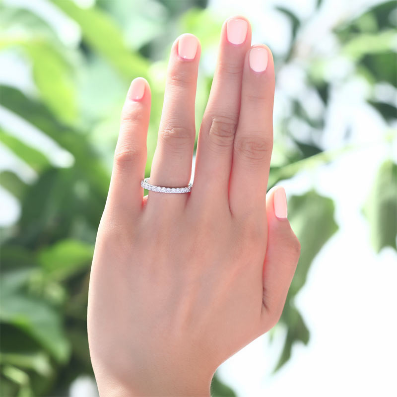 Eternity Ring Simulated Diamond Solid Sterling 925 Silver Wedding Band XFR8045