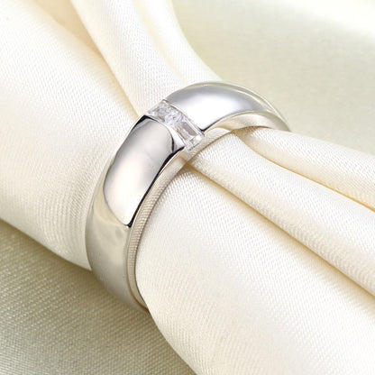 Men's Wedding Band Solid Sterling 925 Silver Ring XFR8050