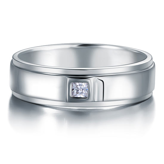 Bezel Setting Men's Solid Sterling 925 Silver Ring XFR8051