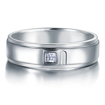 Bezel Setting Men's Solid Sterling 925 Silver Ring XFR8051
