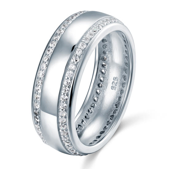 Men's Wedding Band Solid Sterling 925 Silver Ring XFR8052