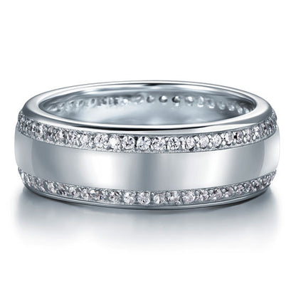 Men's Wedding Band Solid Sterling 925 Silver Ring XFR8052