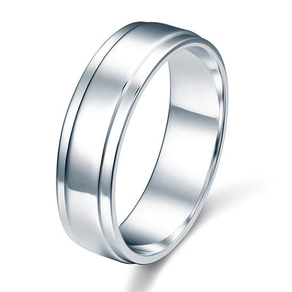Men's Solid Sterling 925 Silver Wedding Band Ring XFR8055