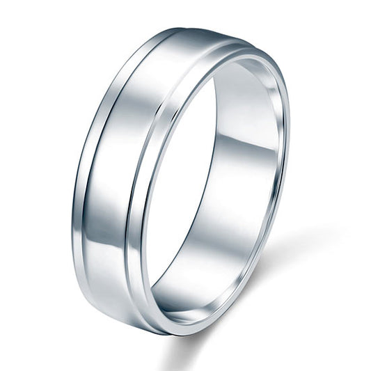 Men's Solid Sterling 925 Silver Wedding Band Ring XFR8055