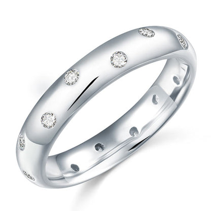 Simulated Diamond Wedding Band Solid Sterling 925 Silver Ring XFR8060