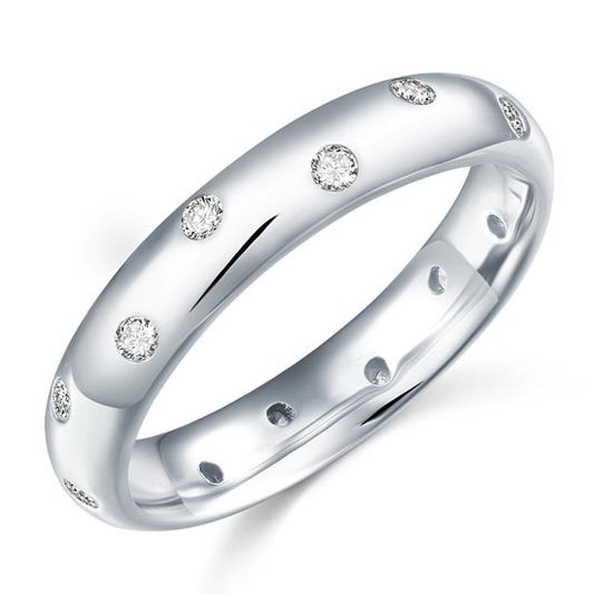 Simulated Diamond Wedding Band Solid Sterling 925 Silver Ring XFR8060