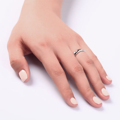 Simulated Diamond Wedding Band Solid Sterling 925 Silver Ring XFR8060