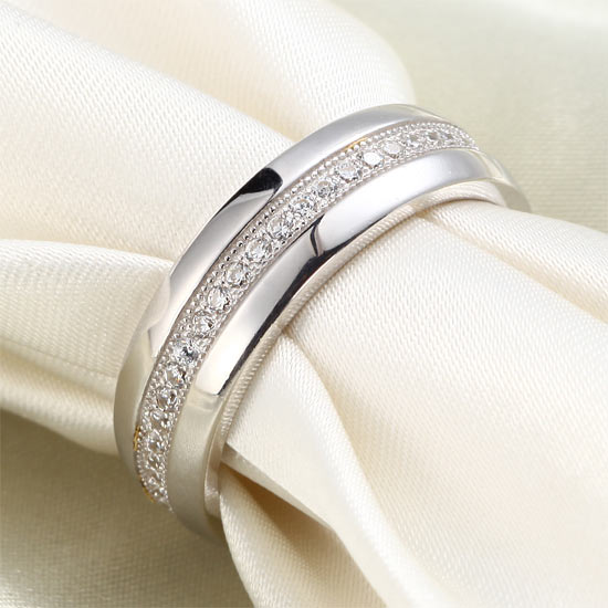 Men's Wedding Band Solid Sterling 925 Silver Simulated Diamond Ring XFR8068