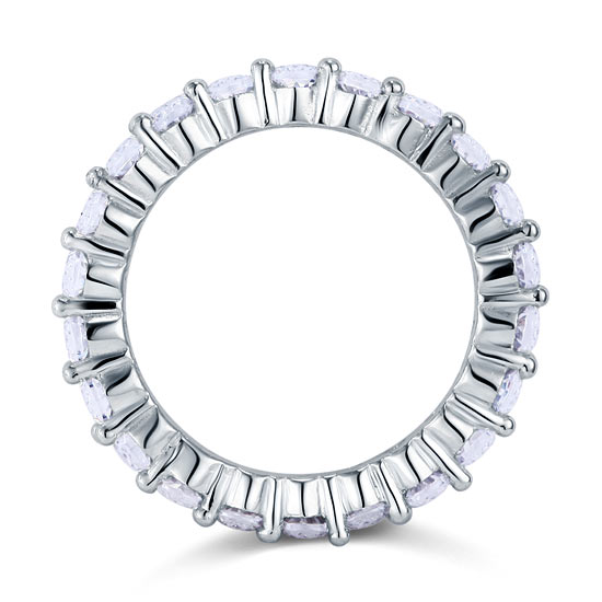 Oval Cut Eternity Solid Sterling 925 Silver Wedding Ring Band Jewelry XFR8069