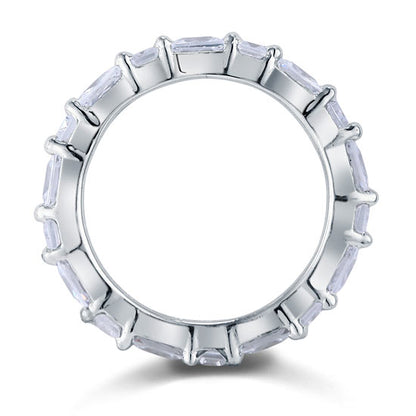 Emerald Cut Solid Sterling 925 Silver Ring XFR8070