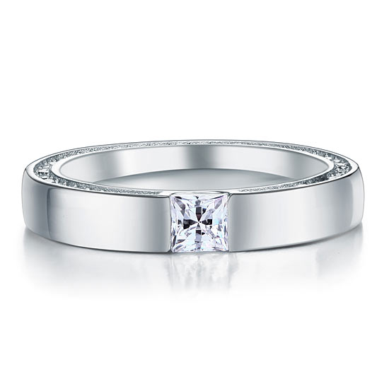 Princess Cut Simulated Diamond Solid Sterling 925 Silver Ring XFR8074
