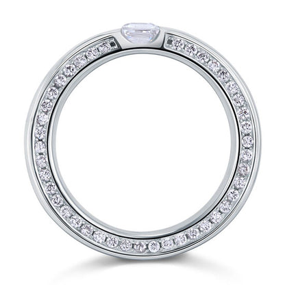 Princess Cut Simulated Diamond Solid Sterling 925 Silver Ring XFR8074