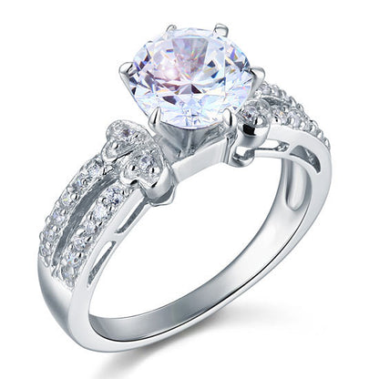 2 Carat Simulated Diamond Solid 925 Sterling Silver Wedding Engagement Ring XFR8078