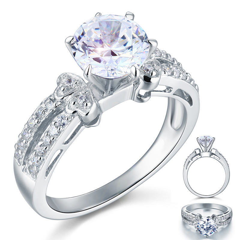 2 Carat Simulated Diamond Solid 925 Sterling Silver Wedding Engagement Ring XFR8078