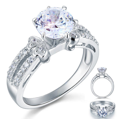 2 Carat Simulated Diamond Solid 925 Sterling Silver Wedding Engagement Ring XFR8078