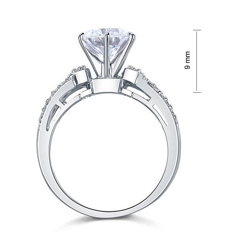 2 Carat Simulated Diamond Solid 925 Sterling Silver Wedding Engagement Ring XFR8078