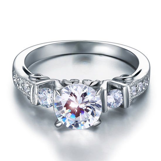 Vintage Style 1.25 Carat Simulated Diamond Solid 925 Sterling Silver Wedding Engagement Ring XFR8079