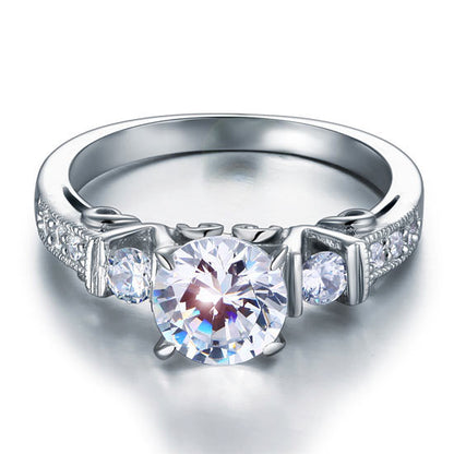 Vintage Style 1.25 Carat Simulated Diamond Solid 925 Sterling Silver Wedding Engagement Ring XFR8079