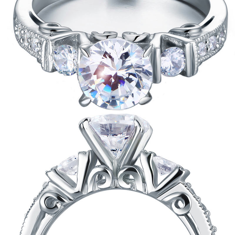 Vintage Style 1.25 Carat Simulated Diamond Solid 925 Sterling Silver Wedding Engagement Ring XFR8079