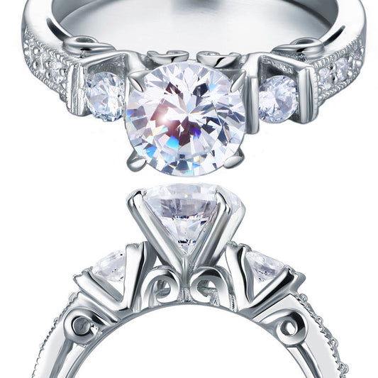 Vintage Style 1.25 Carat Simulated Diamond Solid 925 Sterling Silver Wedding Engagement Ring XFR8079