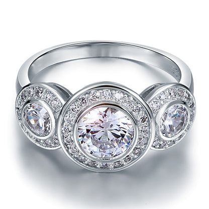 Art Deco 2.5 Carat Simulated Diamond Solid 925 Sterling Silver Wedding Engagement Ring XFR8089