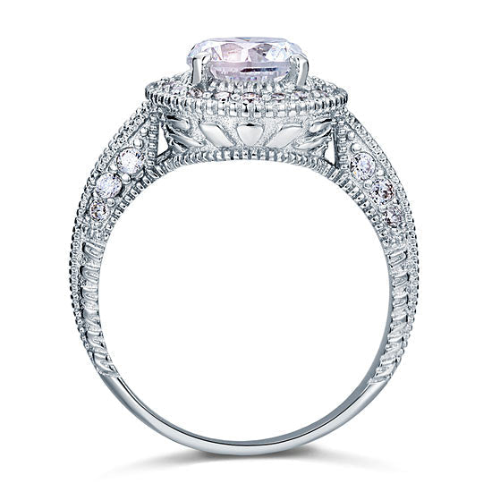 Vintage Style 2 Carat Simulated Diamond Solid 925 Sterling Silver Wedding Engagement Ring XFR8090