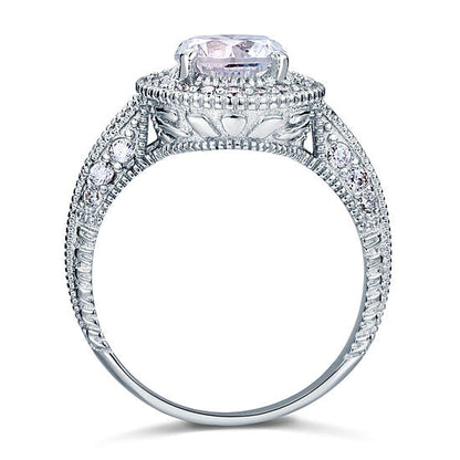 Vintage Style 2 Carat Simulated Diamond Solid 925 Sterling Silver Wedding Engagement Ring XFR8090