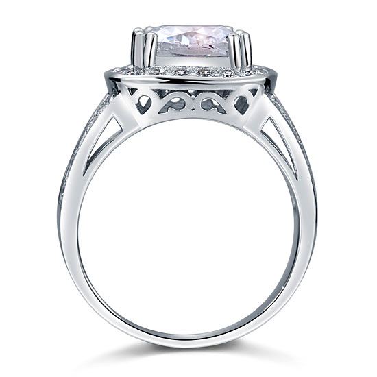 Art Deco Vintage Style 4 Carat Cushion Simulated Diamond Solid 925 Sterling Silver Wedding Engagement Ring XFR8091