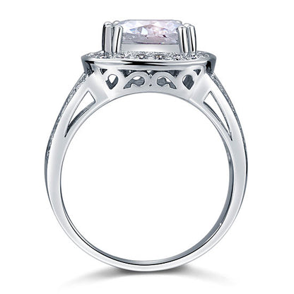 Art Deco Vintage Style 4 Carat Cushion Simulated Diamond Solid 925 Sterling Silver Wedding Engagement Ring XFR8091