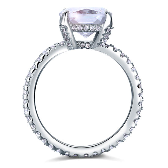 5 Carat Cushion Cut Simulated Diamond Solid 925 Sterling Silver Wedding Engagement Promise Ring Jewelry XFR8092