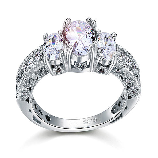 Vintage Style 2 Carat Simulated Diamond Solid 925 Sterling Silver Wedding Engagement Ring XFR8093
