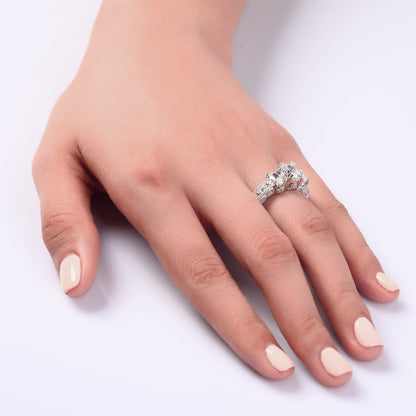 Vintage Style 2 Carat Simulated Diamond Solid 925 Sterling Silver Wedding Engagement Ring XFR8093