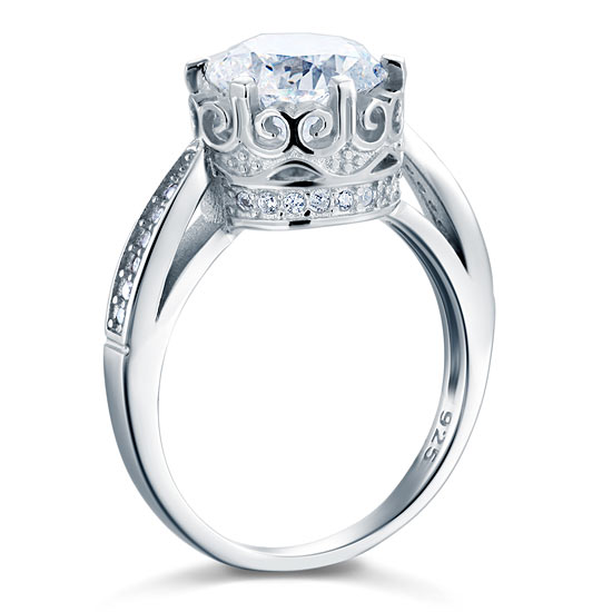 Vintage Style 2.5 Ct Solid 925 Sterling Silver Wedding Engagement Ring Jewelry XFR8094